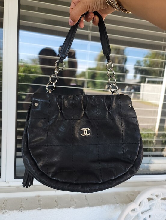 CHANEL Handbags - Chanel Black Quilted Leather Shoulder Bag with Chain Handles